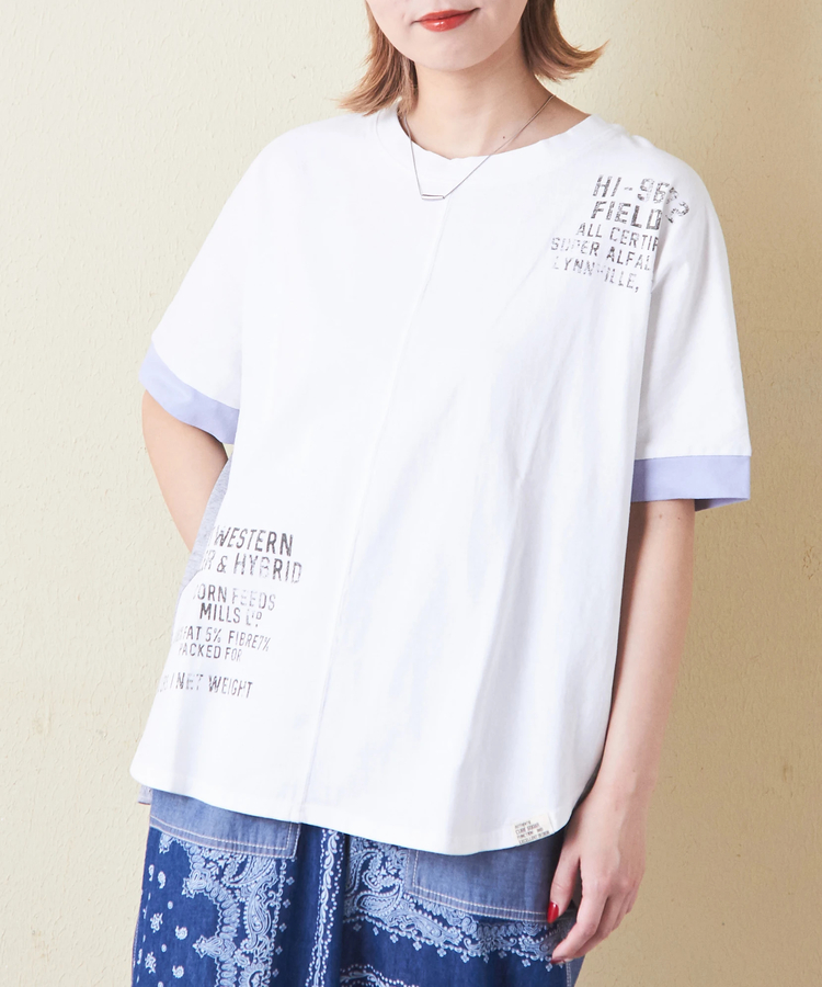 CUBE SUGAR(キューブシュガー) |21/-OE天竺 汗染み防止 加工 裾ラウンド ドルマンスリーブ Tシャツ