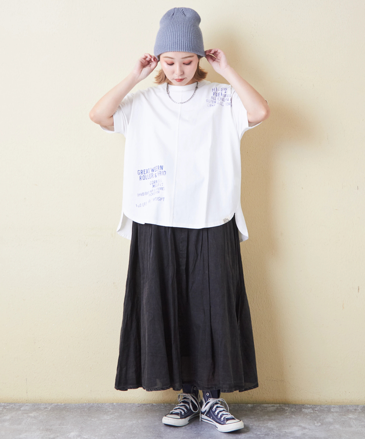 CUBE SUGAR(キューブシュガー) |21/-OE天竺 汗染み防止 加工 裾ラウンド ドルマンスリーブ Tシャツ