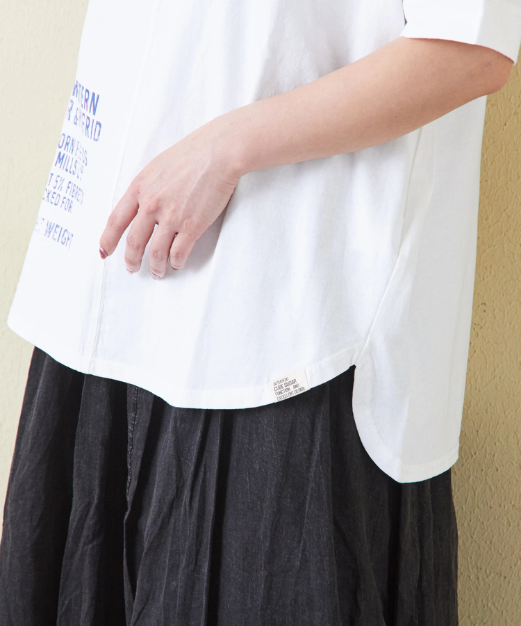 CUBE SUGAR(キューブシュガー) |21/-OE天竺 汗染み防止 加工 裾ラウンド ドルマンスリーブ Tシャツ