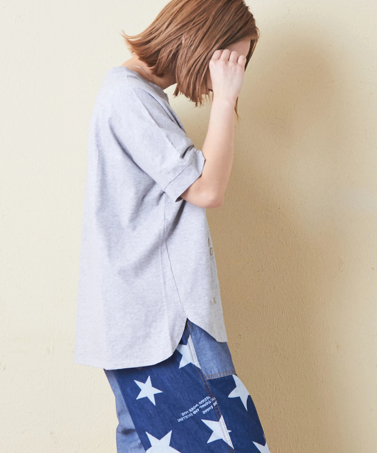 CUBE SUGAR(キューブシュガー) |21/-OE天竺 汗染み防止 加工 裾ラウンド ドルマンスリーブ Tシャツ