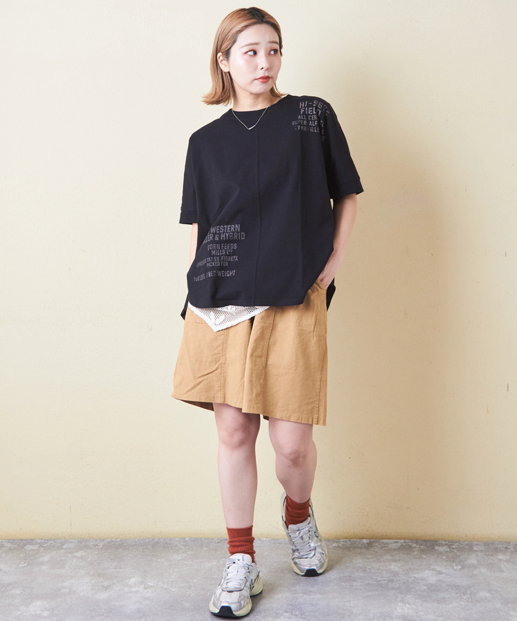CUBE SUGAR(キューブシュガー) |21/-OE天竺 汗染み防止 加工 裾ラウンド ドルマンスリーブ Tシャツ