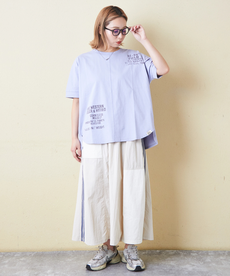 CUBE SUGAR(キューブシュガー) |21/-OE天竺 汗染み防止 加工 裾ラウンド ドルマンスリーブ Tシャツ