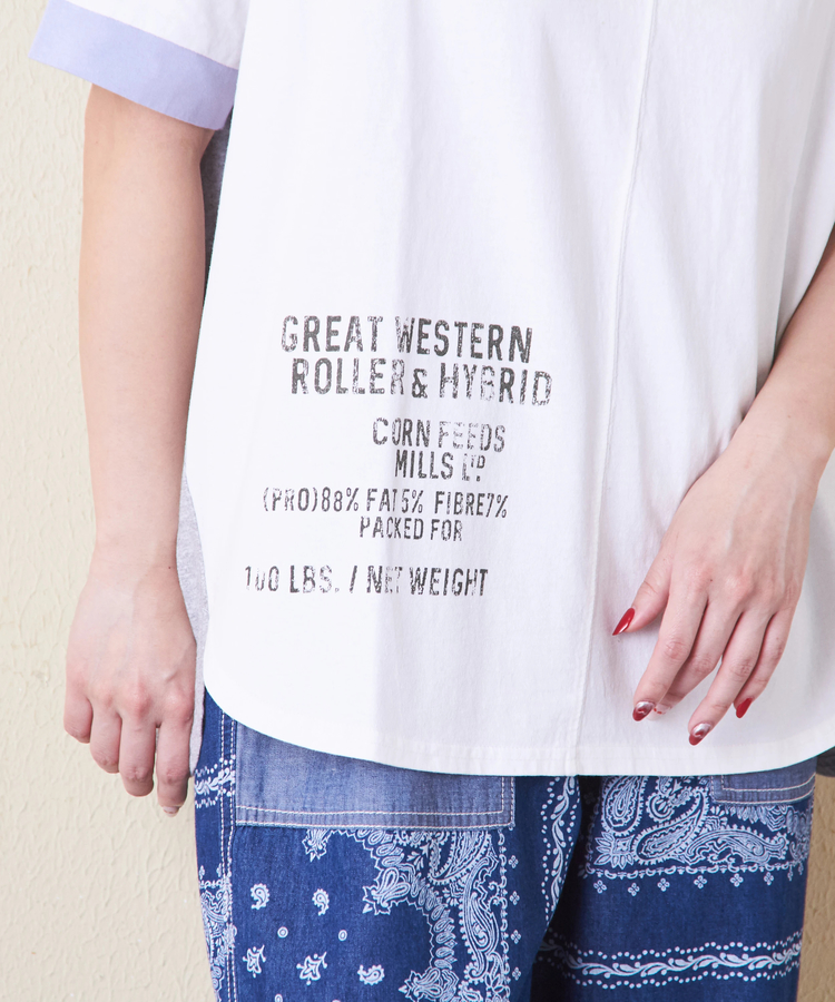 CUBE SUGAR(キューブシュガー) |21/-OE天竺 汗染み防止 加工 裾ラウンド ドルマンスリーブ Tシャツ