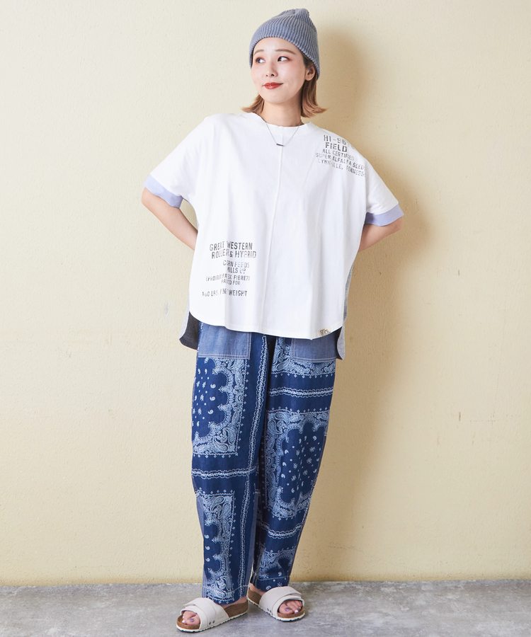 CUBE SUGAR(キューブシュガー) |21/-OE天竺 汗染み防止 加工 裾ラウンド ドルマンスリーブ Tシャツ