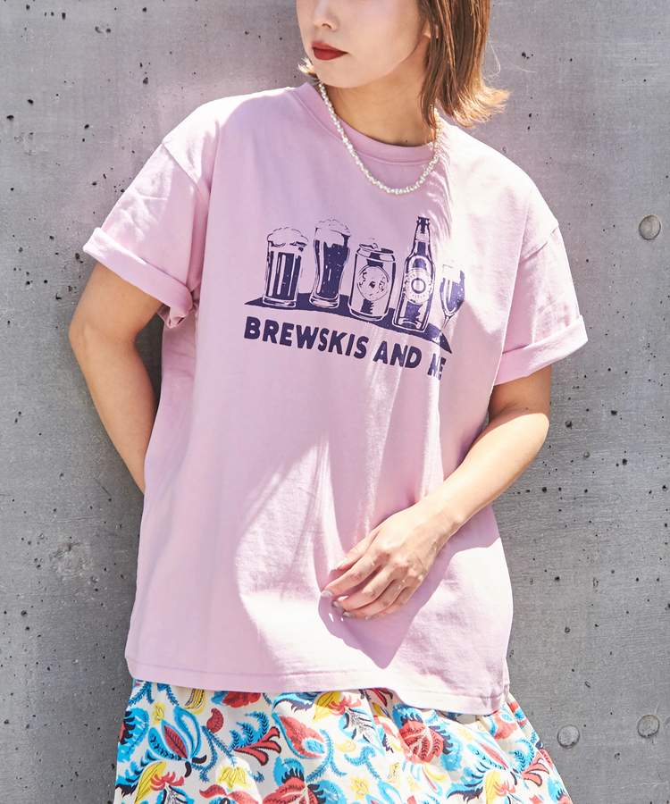 CUBE SUGAR(キューブシュガー) |21/-OE天竺 汗染み防止 ロゴ プリント Tシャツ