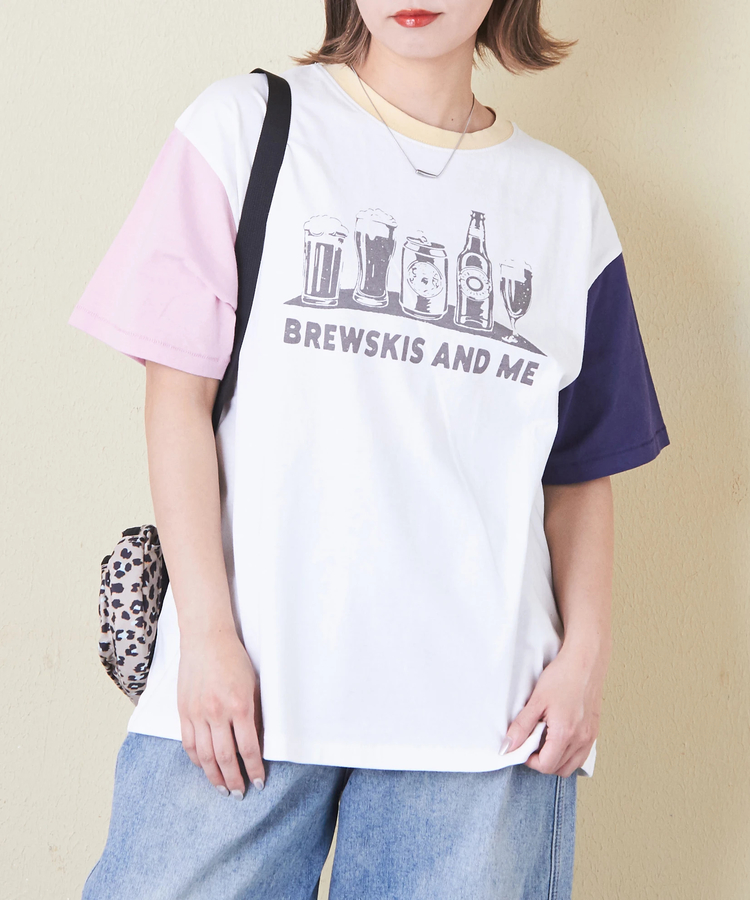 CUBE SUGAR(キューブシュガー) |21/-OE天竺 汗染み防止 ロゴ プリント Tシャツ