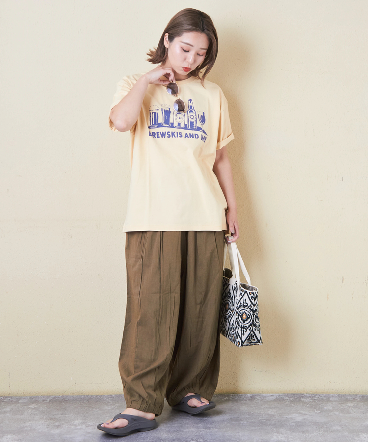 CUBE SUGAR(キューブシュガー) |21/-OE天竺 汗染み防止 ロゴ プリント Tシャツ