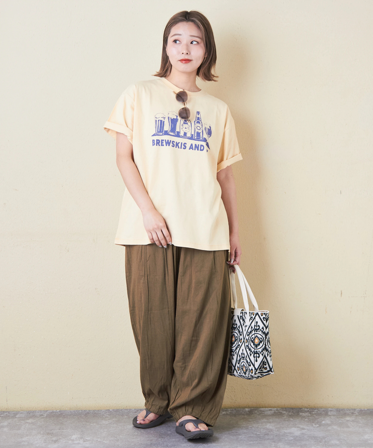 CUBE SUGAR(キューブシュガー) |21/-OE天竺 汗染み防止 ロゴ プリント Tシャツ