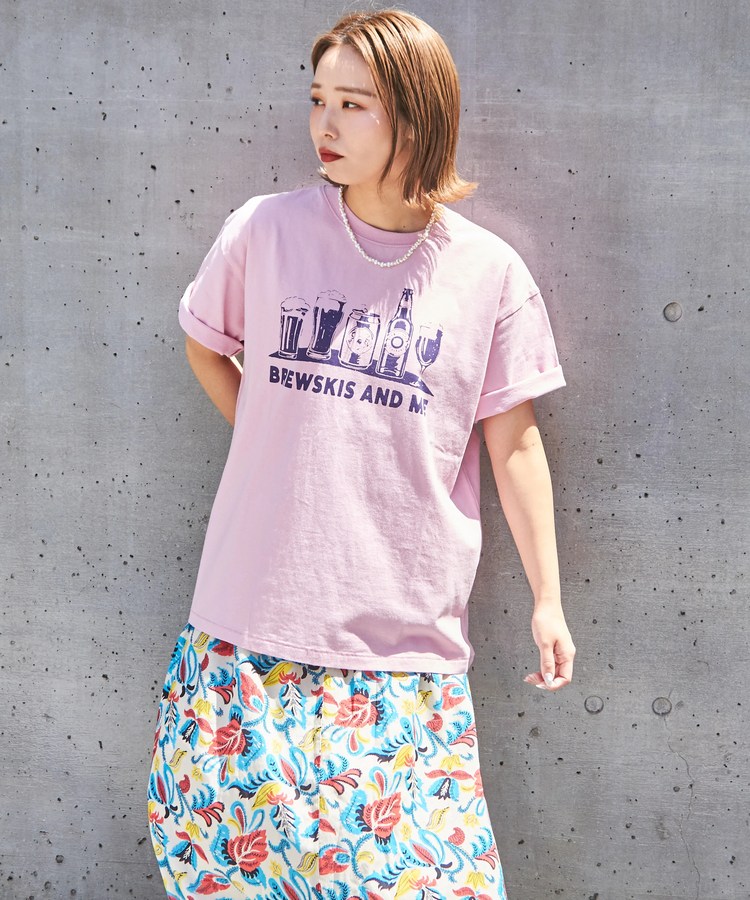 CUBE SUGAR(キューブシュガー) |21/-OE天竺 汗染み防止 ロゴ プリント Tシャツ