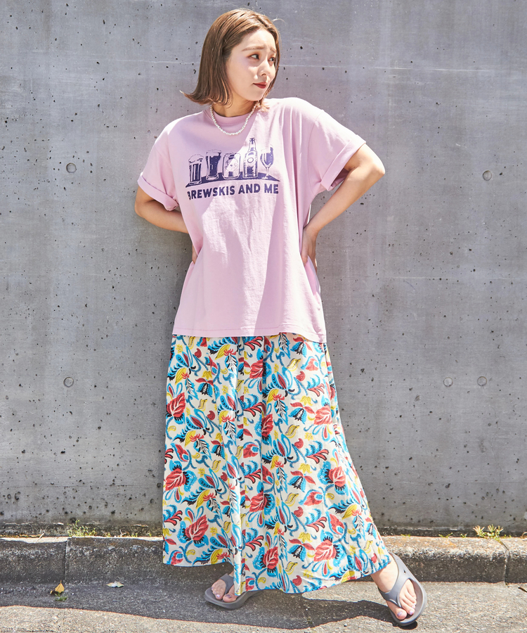 CUBE SUGAR(キューブシュガー) |21/-OE天竺 汗染み防止 ロゴ プリント Tシャツ