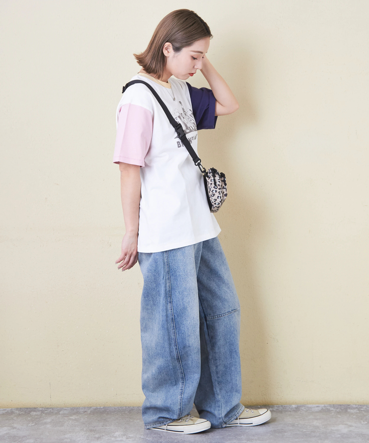 CUBE SUGAR(キューブシュガー) |21/-OE天竺 汗染み防止 ロゴ プリント Tシャツ
