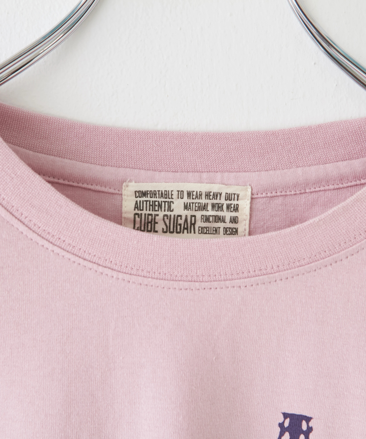 CUBE SUGAR(キューブシュガー) |21/-OE天竺 汗染み防止 ロゴ プリント Tシャツ