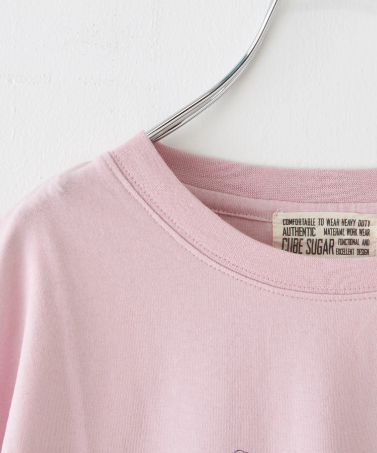 CUBE SUGAR(キューブシュガー) |21/-OE天竺 汗染み防止 ロゴ プリント Tシャツ