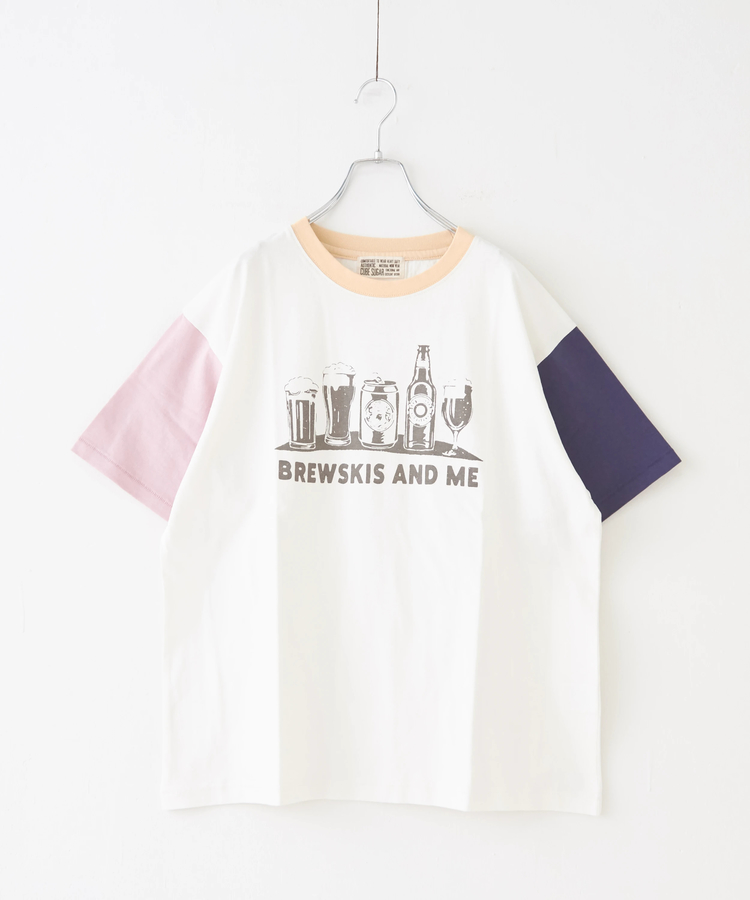 CUBE SUGAR(キューブシュガー) |21/-OE天竺 汗染み防止 ロゴ プリント Tシャツ