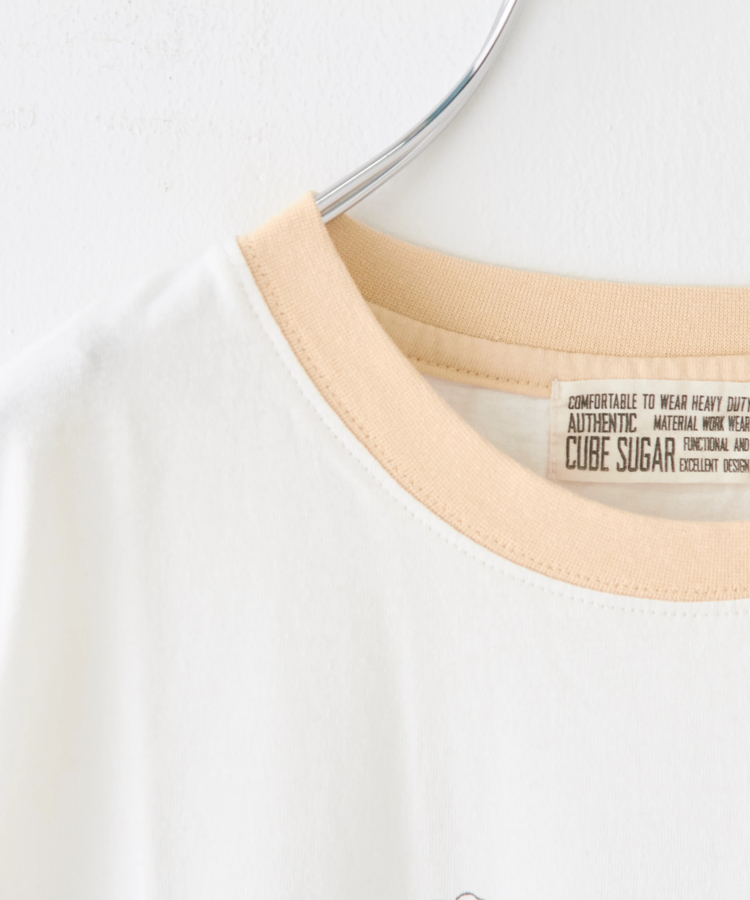 CUBE SUGAR(キューブシュガー) |21/-OE天竺 汗染み防止 ロゴ プリント Tシャツ