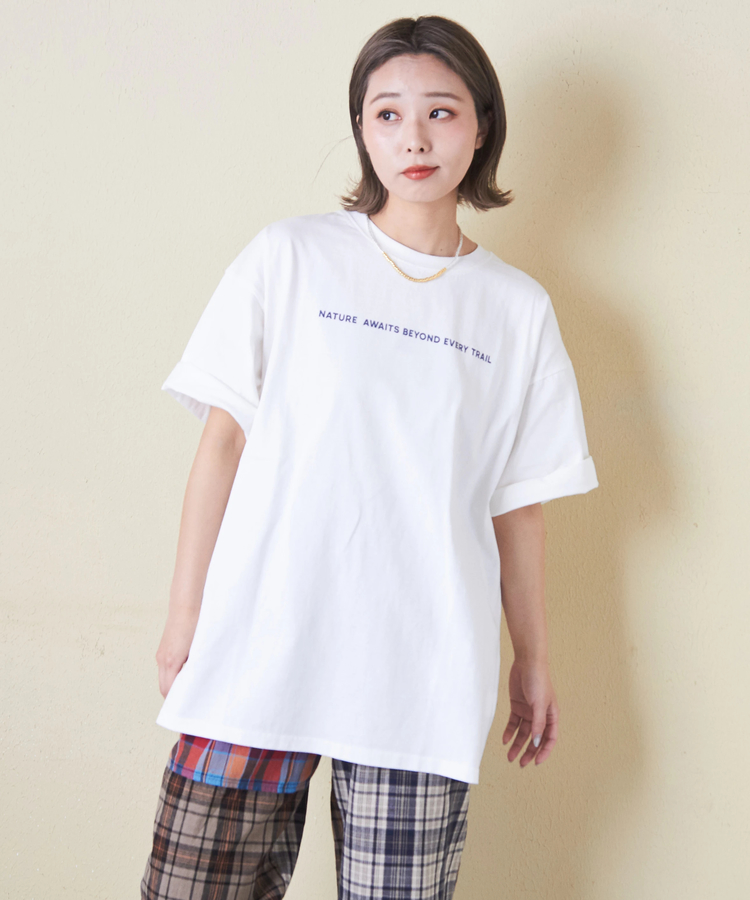 CUBE SUGAR(キューブシュガー) |21/-OE天竺 汗染み防止 ロゴ プリント ビッグ Tシャツ