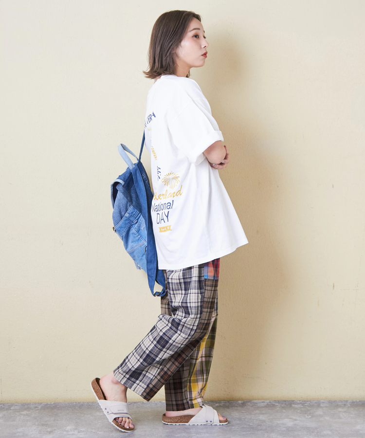 CUBE SUGAR(キューブシュガー) |21/-OE天竺 汗染み防止 ロゴ プリント ビッグ Tシャツ