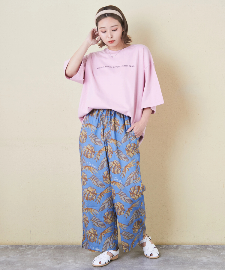 CUBE SUGAR(キューブシュガー) |21/-OE天竺 汗染み防止 ロゴ プリント ビッグ Tシャツ