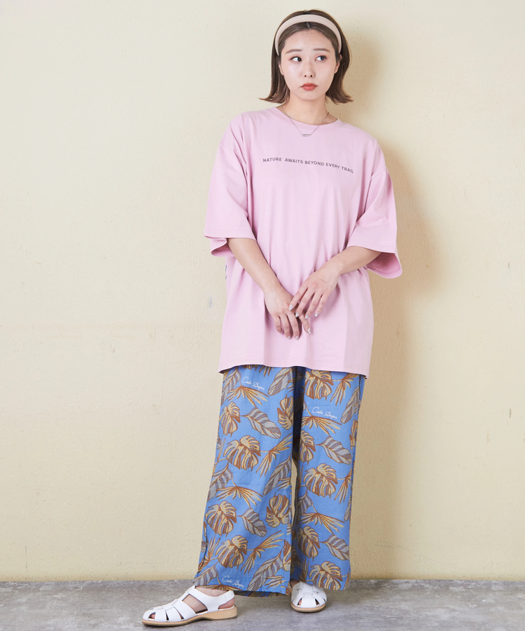 CUBE SUGAR(キューブシュガー) |21/-OE天竺 汗染み防止 ロゴ プリント ビッグ Tシャツ