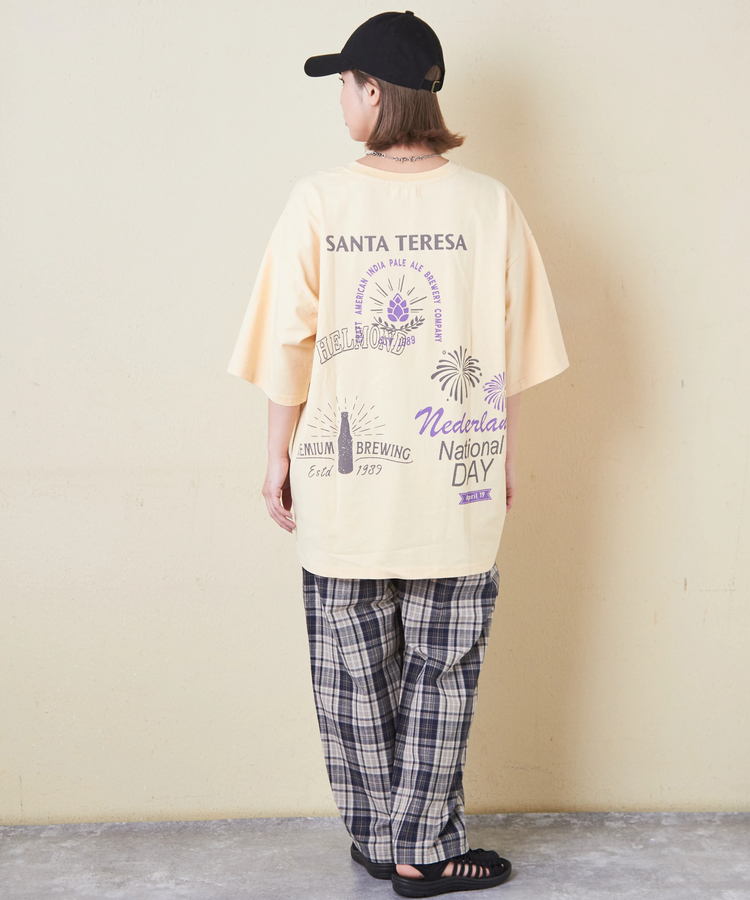 CUBE SUGAR(キューブシュガー) |21/-OE天竺 汗染み防止 ロゴ プリント ビッグ Tシャツ