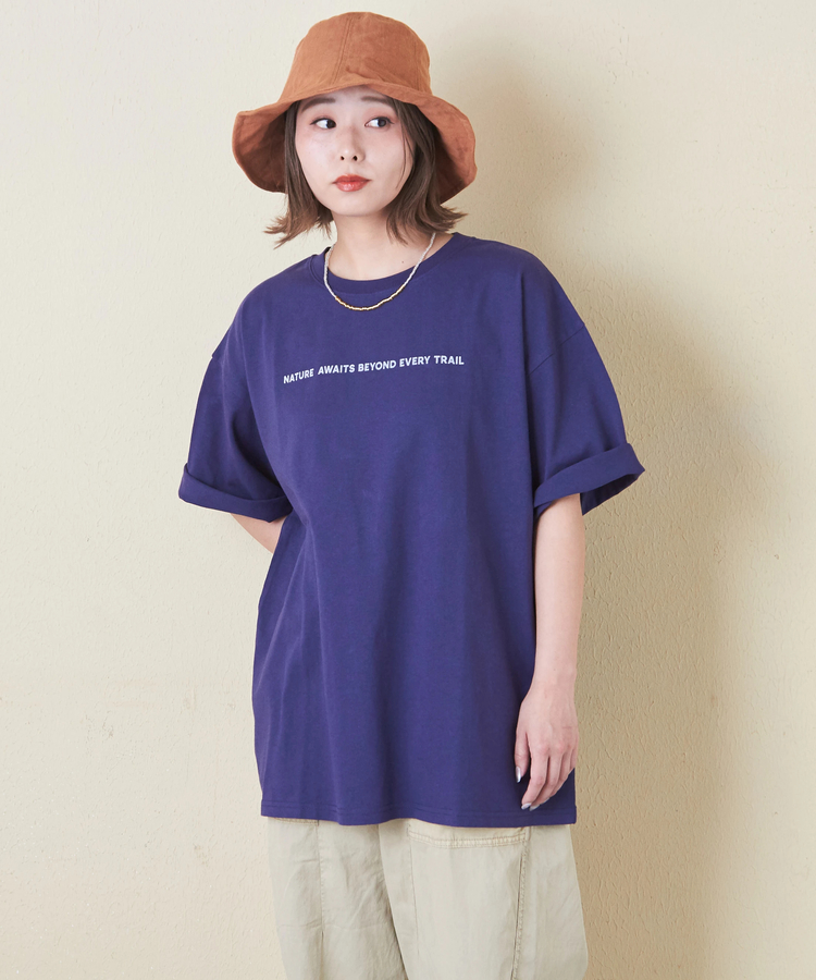 CUBE SUGAR(キューブシュガー) |21/-OE天竺 汗染み防止 ロゴ プリント ビッグ Tシャツ