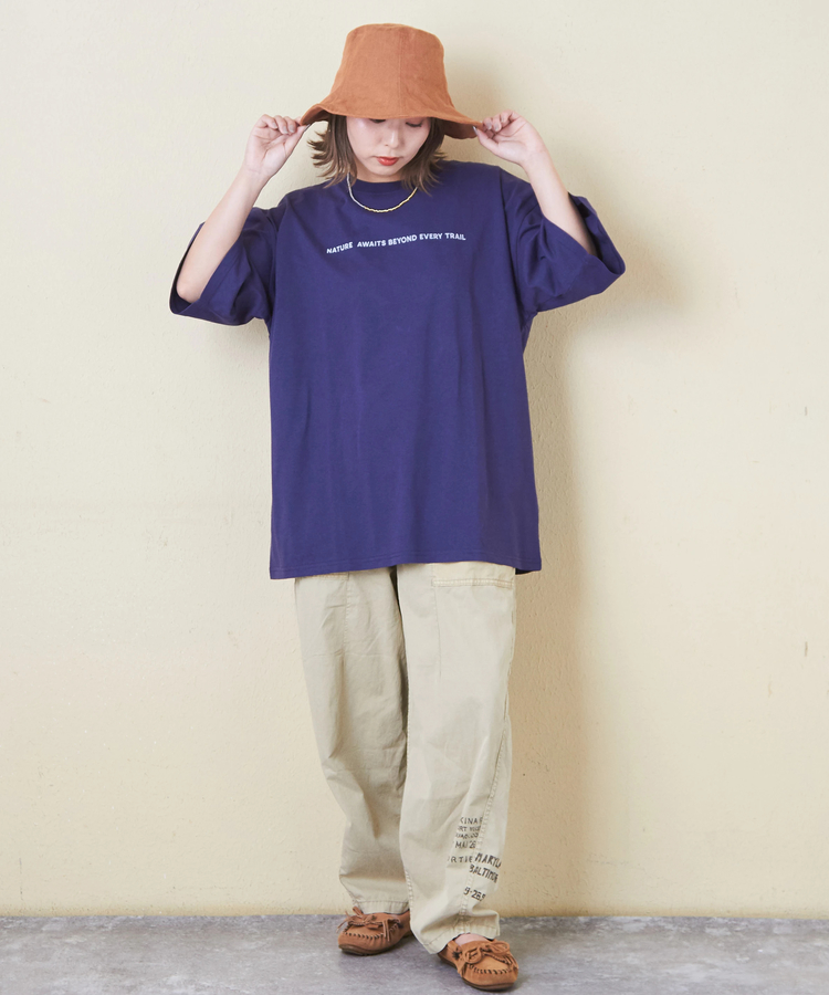 CUBE SUGAR(キューブシュガー) |21/-OE天竺 汗染み防止 ロゴ プリント ビッグ Tシャツ
