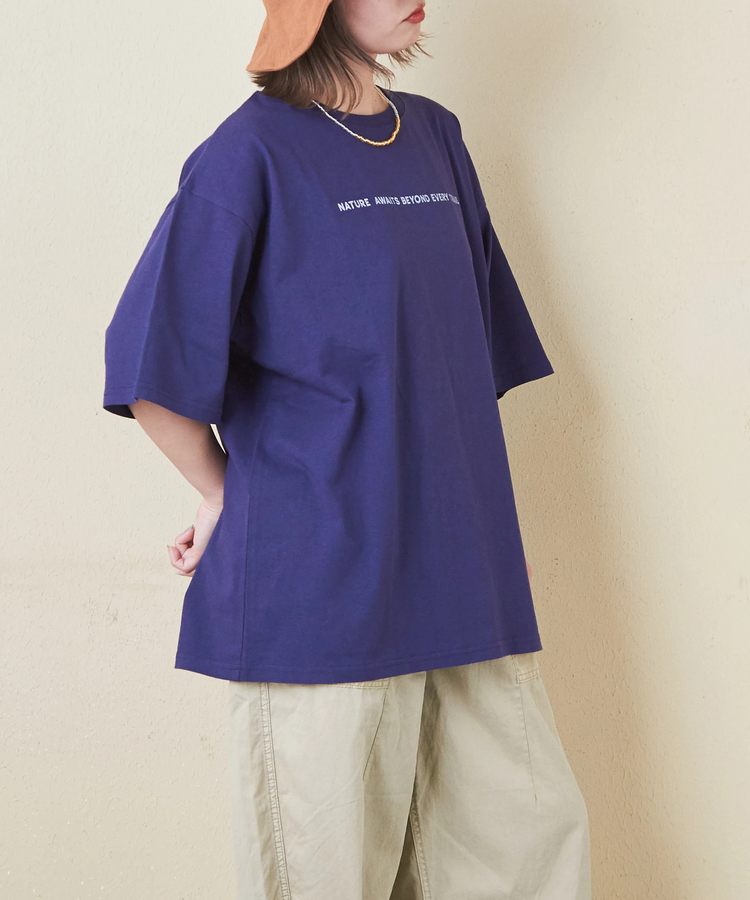 CUBE SUGAR(キューブシュガー) |21/-OE天竺 汗染み防止 ロゴ プリント ビッグ Tシャツ