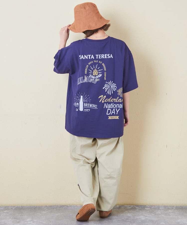 CUBE SUGAR(キューブシュガー) |21/-OE天竺 汗染み防止 ロゴ プリント ビッグ Tシャツ