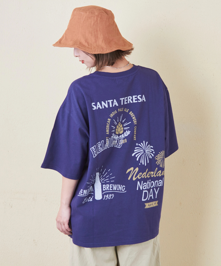 CUBE SUGAR(キューブシュガー) |21/-OE天竺 汗染み防止 ロゴ プリント ビッグ Tシャツ