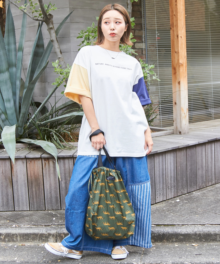 CUBE SUGAR(キューブシュガー) |21/-OE天竺 汗染み防止 ロゴ プリント ビッグ Tシャツ
