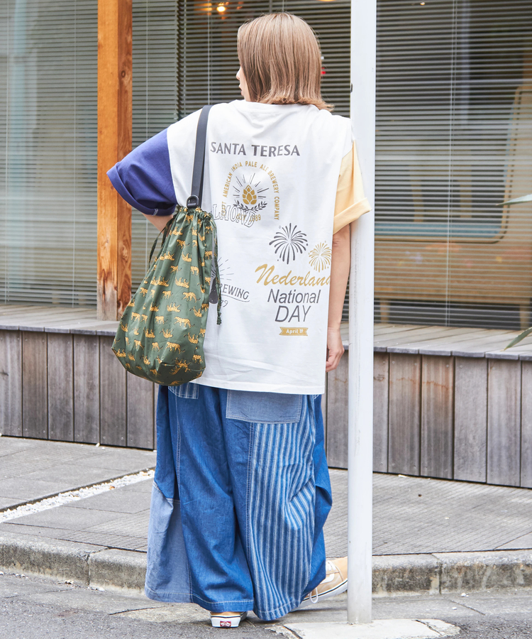 CUBE SUGAR(キューブシュガー) |21/-OE天竺 汗染み防止 ロゴ プリント ビッグ Tシャツ