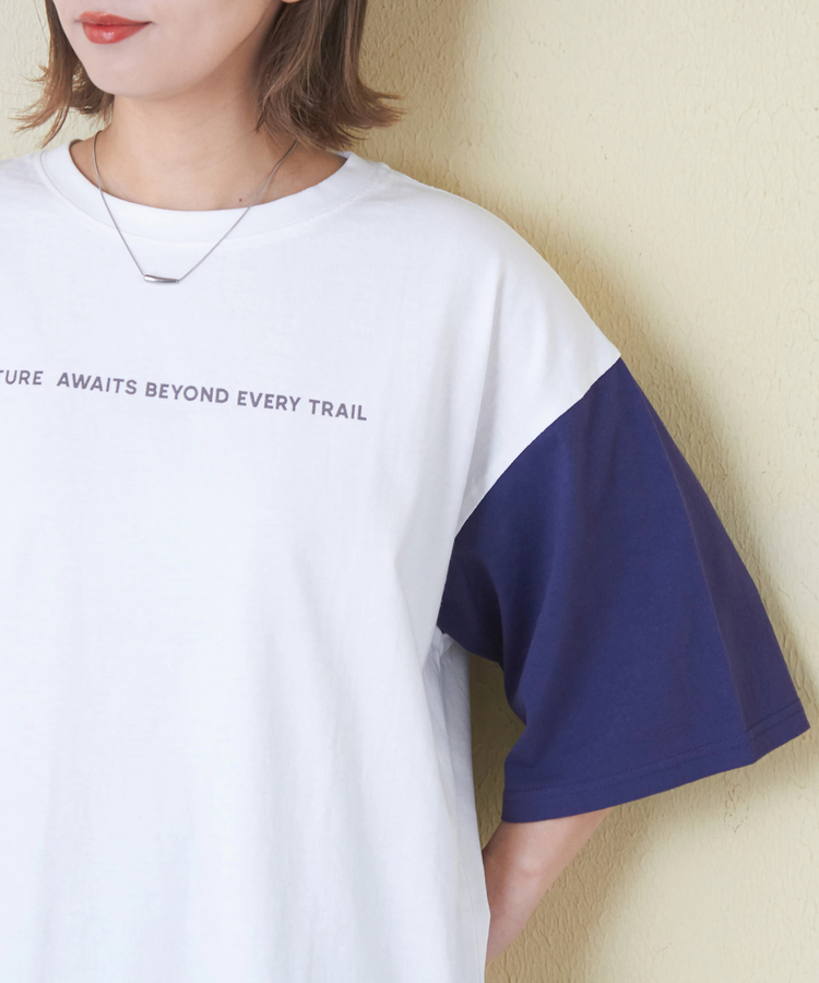 CUBE SUGAR(キューブシュガー) |21/-OE天竺 汗染み防止 ロゴ プリント ビッグ Tシャツ