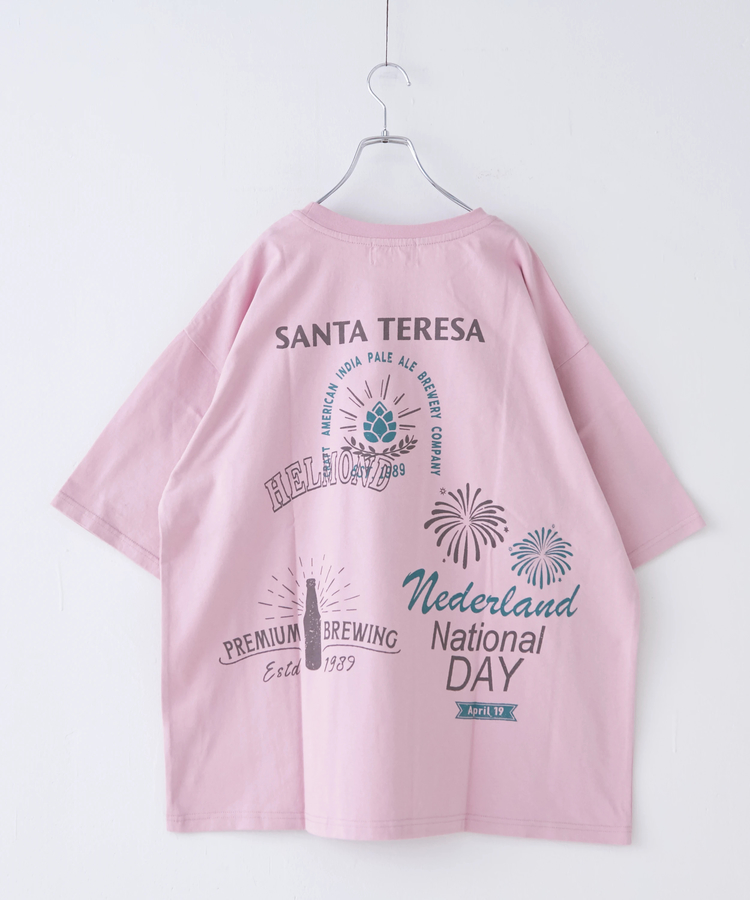 CUBE SUGAR(キューブシュガー) |21/-OE天竺 汗染み防止 ロゴ プリント ビッグ Tシャツ