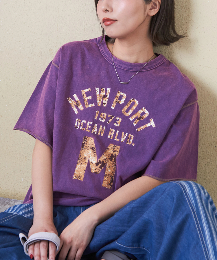 CUBE SUGAR(キューブシュガー) |トンプキン天竺 ケミカル加工 ロゴ プリント Tシャツ