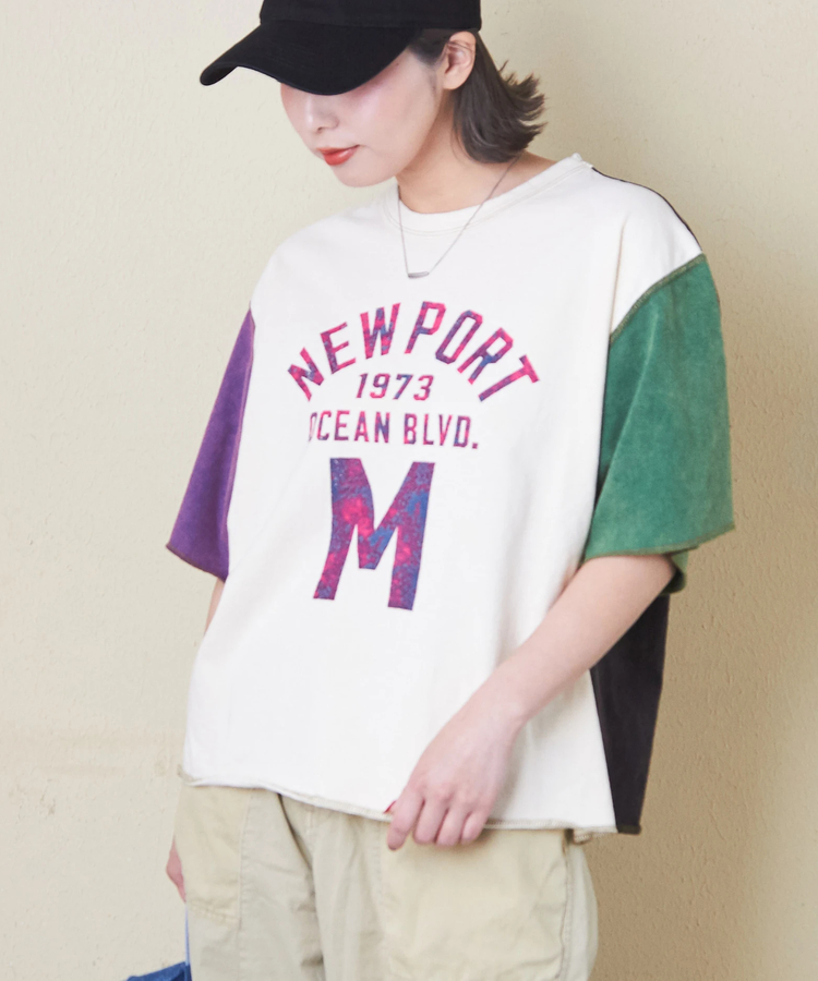 CUBE SUGAR(キューブシュガー) |トンプキン天竺 ケミカル加工 ロゴ プリント Tシャツ