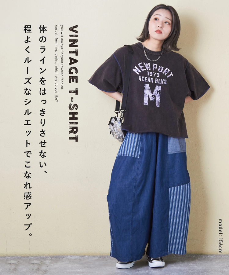 CUBE SUGAR(キューブシュガー) |トンプキン天竺 ケミカル加工 ロゴ プリント Tシャツ