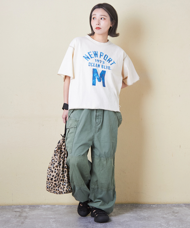 CUBE SUGAR(キューブシュガー) |トンプキン天竺 ケミカル加工 ロゴ プリント Tシャツ