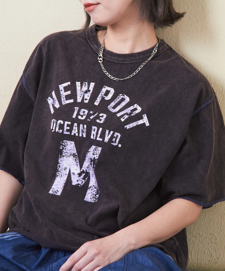 CUBE SUGAR(キューブシュガー) |トンプキン天竺 ケミカル加工 ロゴ プリント Tシャツ