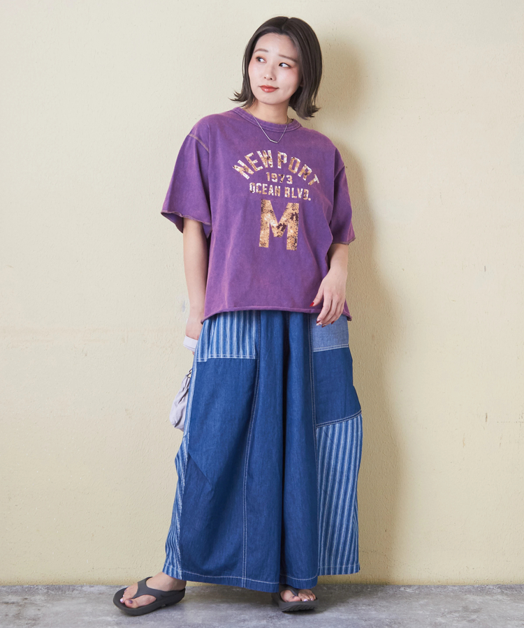 CUBE SUGAR(キューブシュガー) |トンプキン天竺 ケミカル加工 ロゴ プリント Tシャツ