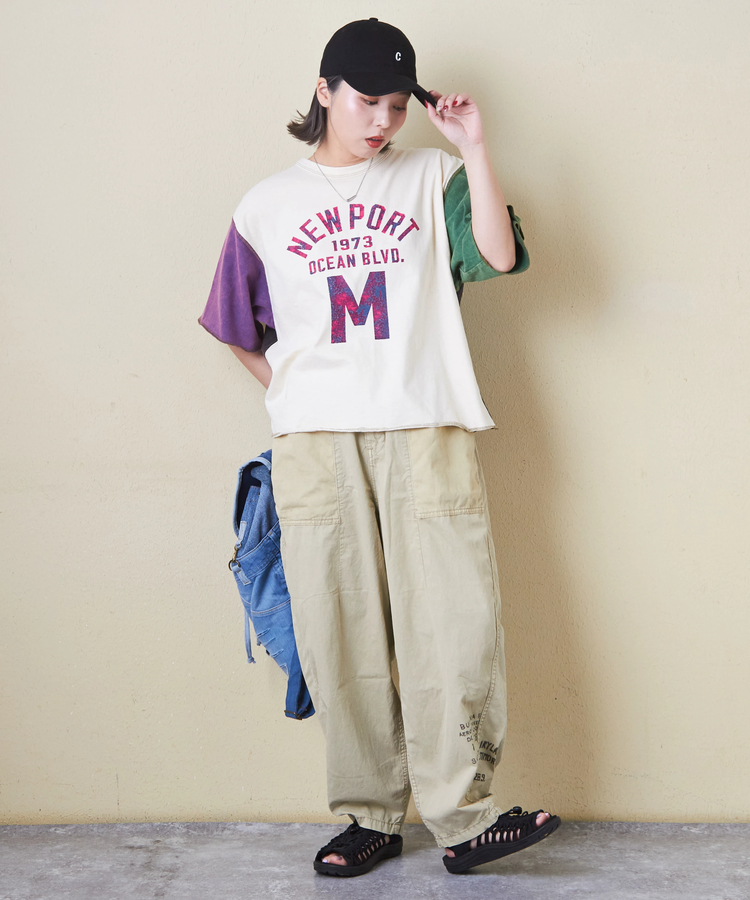CUBE SUGAR(キューブシュガー) |トンプキン天竺 ケミカル加工 ロゴ プリント Tシャツ