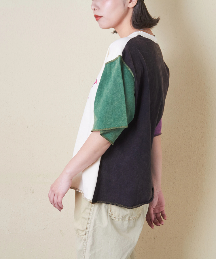 CUBE SUGAR(キューブシュガー) |トンプキン天竺 ケミカル加工 ロゴ プリント Tシャツ