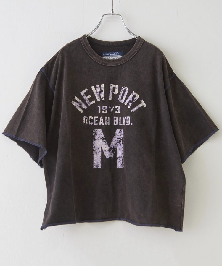CUBE SUGAR(キューブシュガー) |トンプキン天竺 ケミカル加工 ロゴ プリント Tシャツ