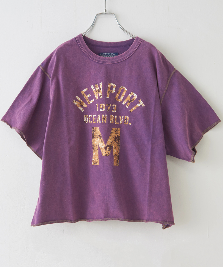 CUBE SUGAR(キューブシュガー) |トンプキン天竺 ケミカル加工 ロゴ プリント Tシャツ