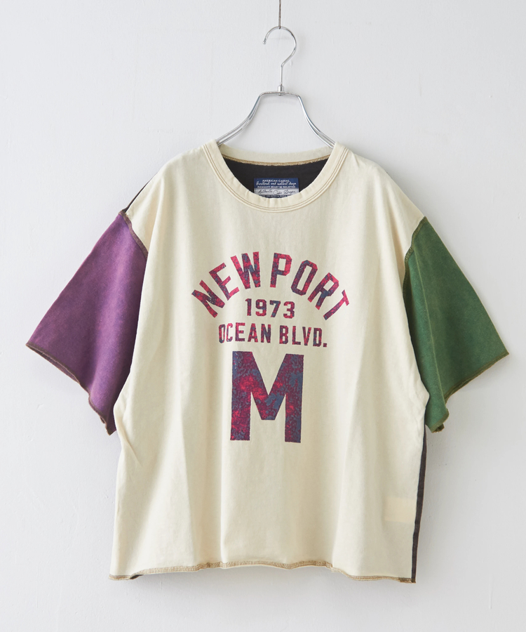 CUBE SUGAR(キューブシュガー) |トンプキン天竺 ケミカル加工 ロゴ プリント Tシャツ