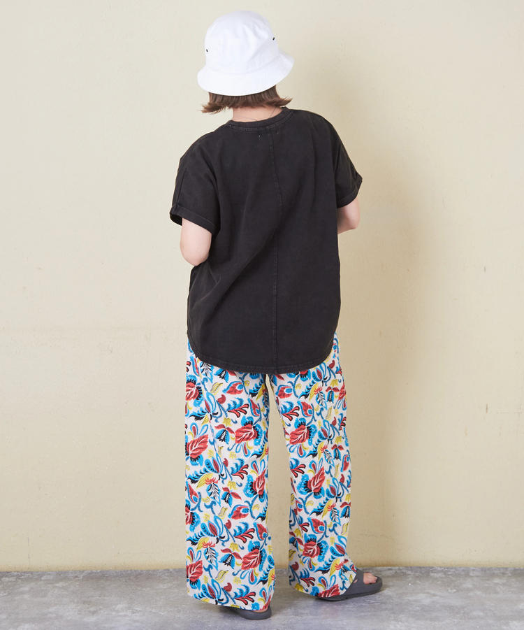 CUBE SUGAR(キューブシュガー) |21/-天竺 パウダー加工 ロゴ プリント ドルマン Tシャツ