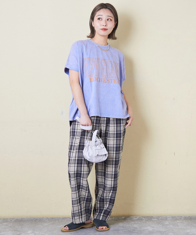 CUBE SUGAR(キューブシュガー) |21/-天竺 パウダー加工 ロゴ プリント ドルマン Tシャツ
