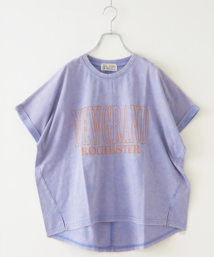CUBE SUGAR(キューブシュガー) |21/-天竺 パウダー加工 ロゴ プリント ドルマン Tシャツ