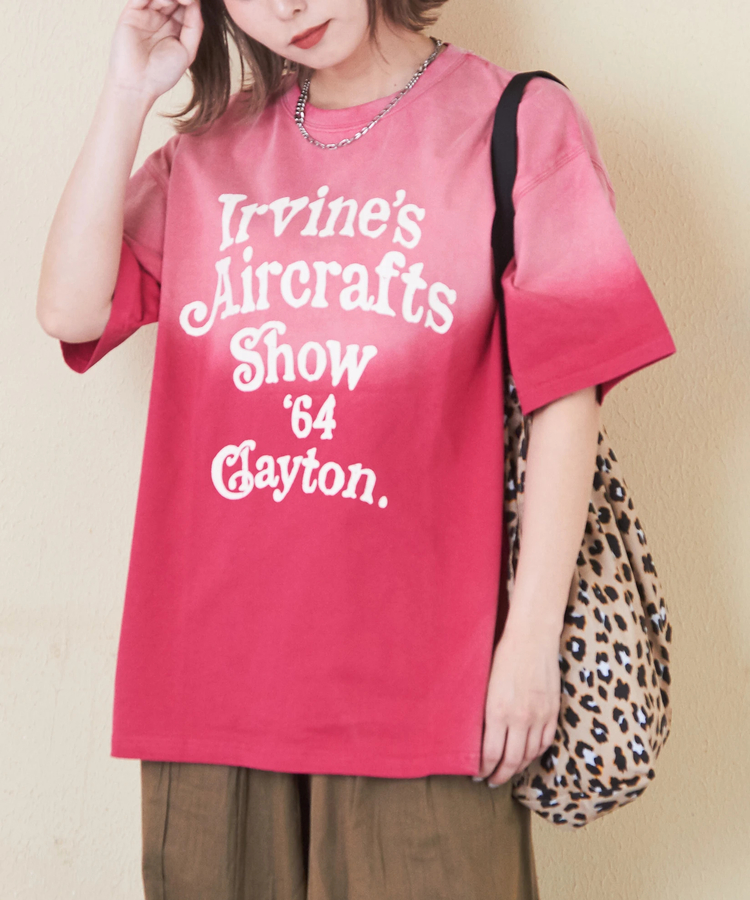 CUBE SUGAR(キューブシュガー) |21/-天竺 スプレー加工 ロゴ プリント Tシャツ