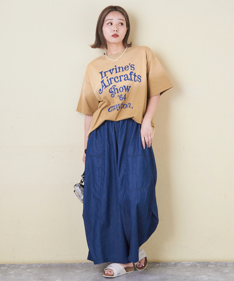 CUBE SUGAR(キューブシュガー) |21/-天竺 スプレー加工 ロゴ プリント Tシャツ