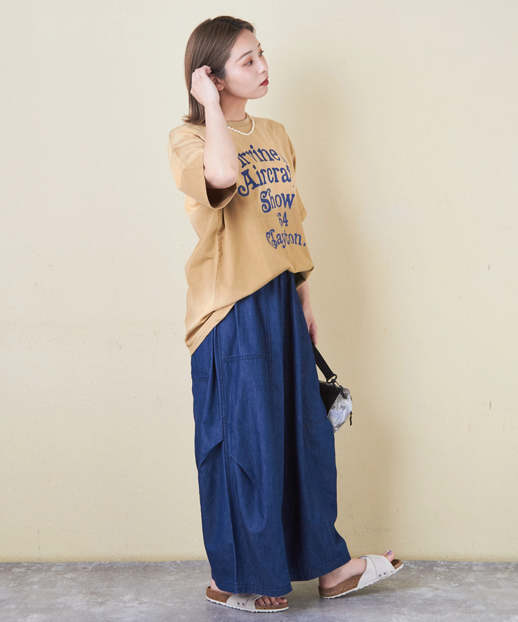 CUBE SUGAR(キューブシュガー) |21/-天竺 スプレー加工 ロゴ プリント Tシャツ